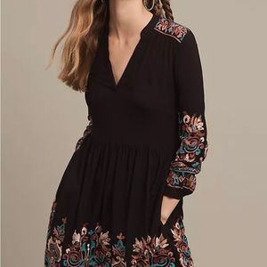 Anthropologie Floreat Crewel Dress Large
